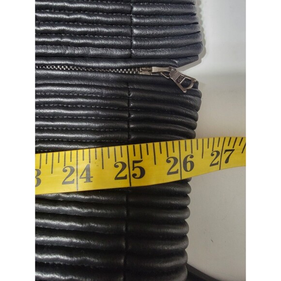 Postcard black fitted Ribbed puffer jacket Italy Quilted Luxury Jacket Size 10 - Picture 12 of 13